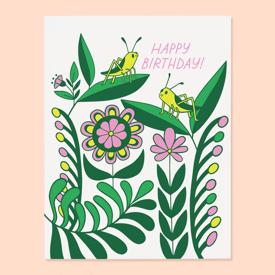 Happy Birthday Grasshopper Card