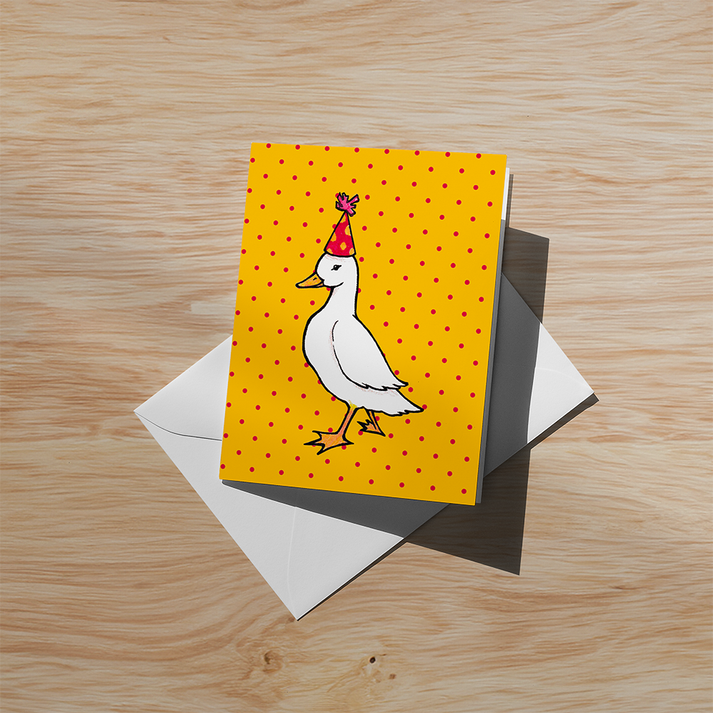Party Hat Duck Greeting Card