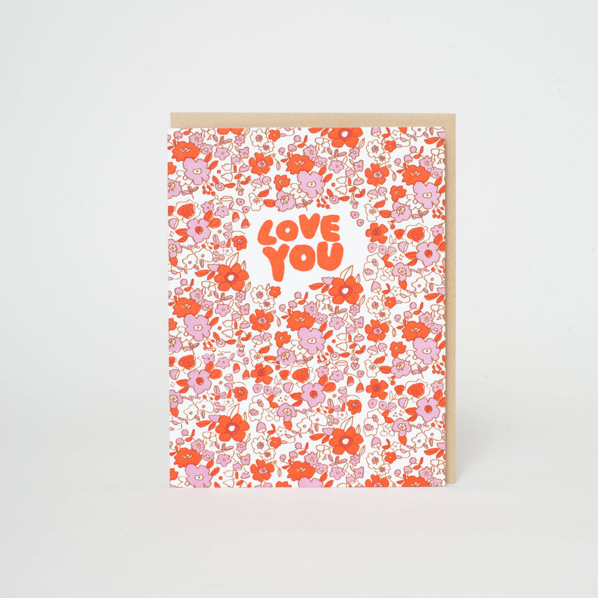 "Love You" Calico Flowers Card