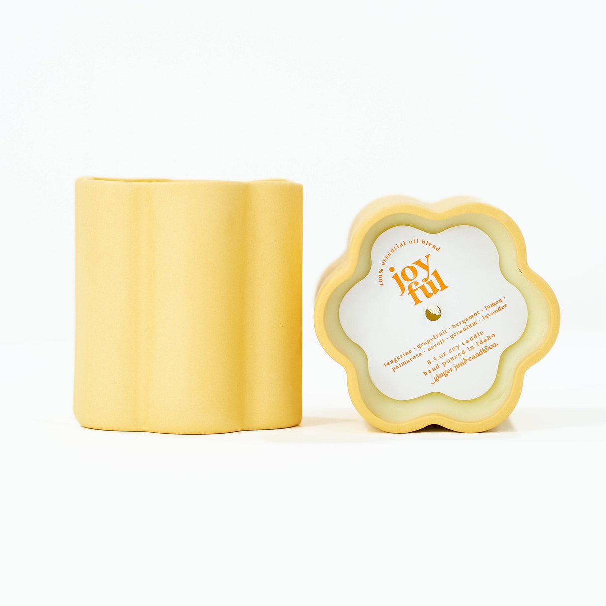 Ceramic Daisy Candle - Joyful