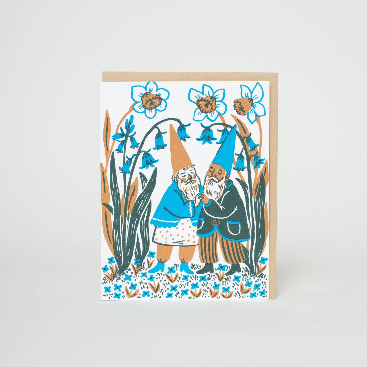 Hugging Bluebells Gnomes Card